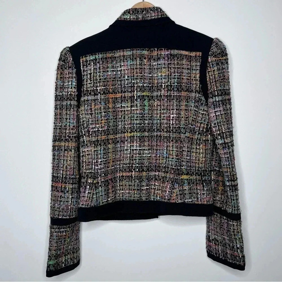 Pink Tartan Black and Multicolor Tweed Blazer - Picture 9 of 16